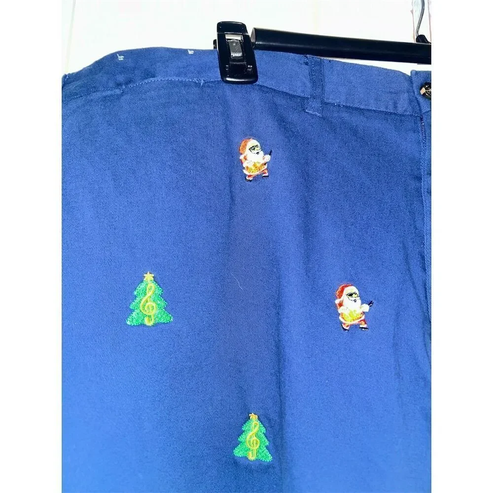 Castaway Nantucket Men's Holiday Embroidered Shorts Blue Size 46